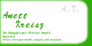 anett kreisz business card